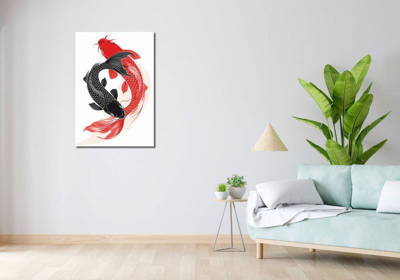 Obraz 60x90cm Yin i Yang Koi zdjęcie 2