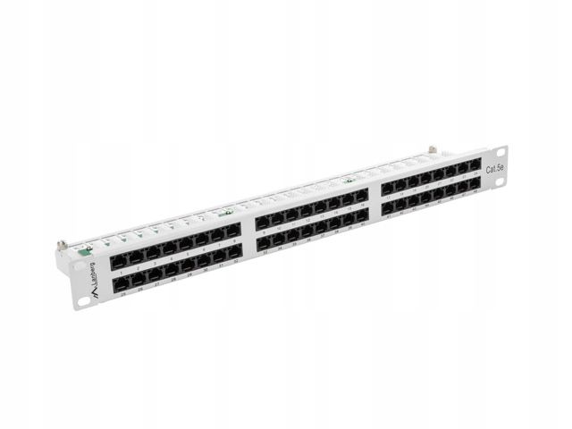Patch Panel 48 Port 1U Kat.5E szary zdjęcie 4