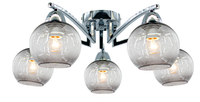 Modernistyczna LAMPA sufitowa Genewa 1986/5 8C Elem szklana OPRAWA loftowa chrom