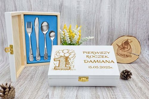 Sztućce dla Dzieci z GRAWEREM GRATIS Prezent na Chrzest Roczek na Arena.pl
