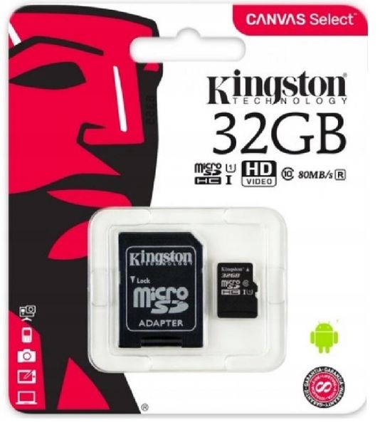 KINGSTON KARTA MICROSD 32GB MICRO CL10 ADAPTER SD zdjęcie 1