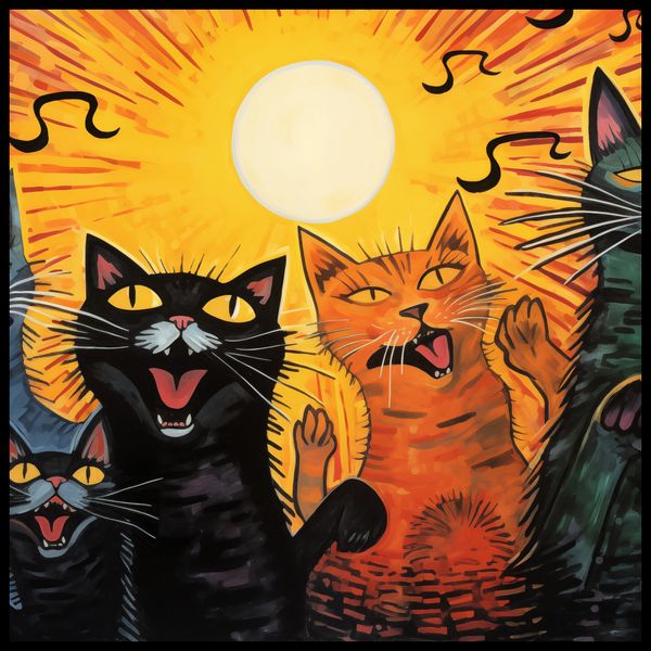 Plakat 100x100cm Kocie Koncertowanie zdjęcie 2