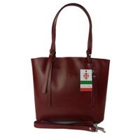 Torebka na ramię Vera Pelle ,Włoski skórzany kuferek format A4, Czerwona KM446R