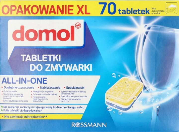 DOMOL TABLETKI DO ZMYWARKI 70 SZT zdjęcie 1