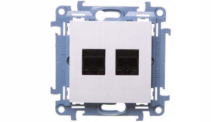 Simon 10 Gniazdo internetowe komputerowe pojedyncze RJ45 kat.5e, biały zdjęcie 5