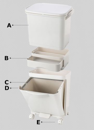 Kosz pojemnik odpady do segregacji 42L kremowy Nardan na Arena.pl