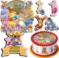 ZESTAW OPŁATEK NA TORT 20CM + 17 POSTACI - KUBUŚ PUCHATEK + IMIĘ 15CM 18CM