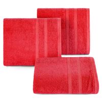 Ręcznik kąpielowy frotte z ozdobną bordiurą MILO 100X150 czerwony