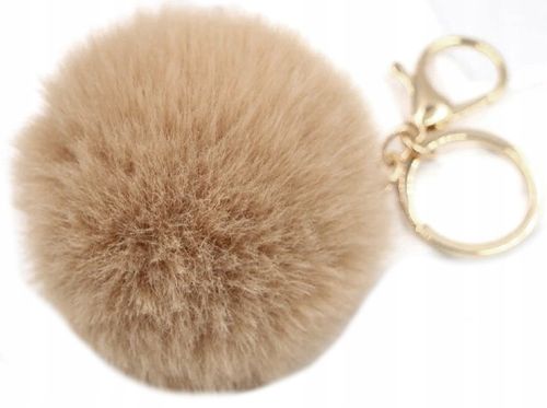 Pompon futrzany do torebki BRELOK futerko torby  B133_Beżowy na Arena.pl