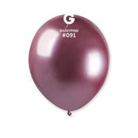 Balon różowy shiny glossy chrom metaliczne 12cm 3szt