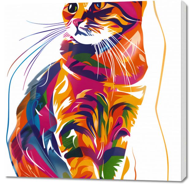 Obraz 100x100cm Nasycony Kot zdjęcie 1