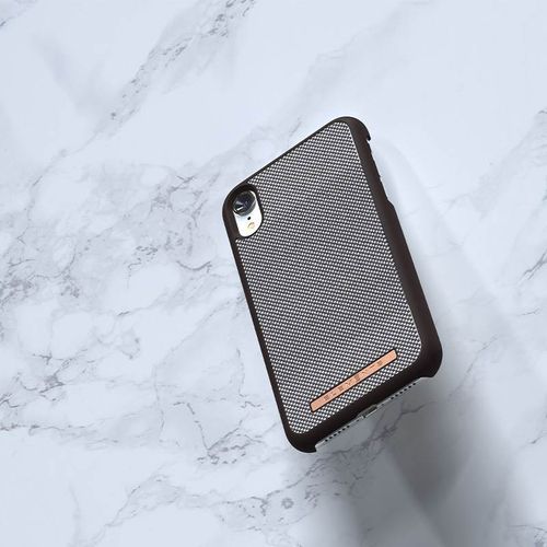 Materiałowe etui iPhone XR (Dark Brown Pattern 1) na Arena.pl