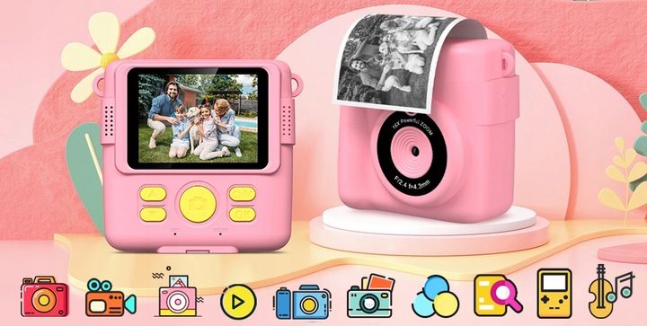 APARAT POLAROID NATYCHMIASTOWY DLA DZIECI FILMÓW ZDJĘĆ DRUK TERMICZNY 32GB zdjęcie 7
