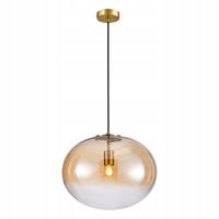 Lampa Wisząca CAMPANIA Złoty Szklany Klosz 1xE27 40x157cm Lampa Sufitowa