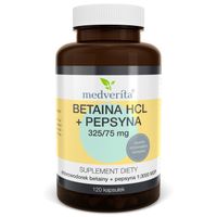 Betaina HCL + Pepsyna 1:3000 pepsine 120 kapsułek