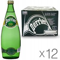 Perrier Woda Mineralna Gazowana Wysoki Wapń, Magnez - Szkło - 12x0,75L