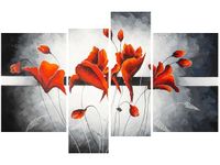 OBRAZ ROZDMUCHANE CZERWONE PĄKI MAKÓW