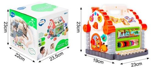 MULTIDOMEK DOMEK INTERAKTYWNY SORTER KLOCKI PIANINKO ZWIERZĄTKA DLA DZIECI na Arena.pl