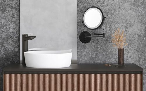 Lusterko kosmetyczne ścienne powiększające do makijażu czarne podświetlane na Arena.pl