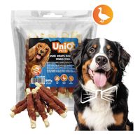 Przysmak dla psa z kaczki 500g Przekąska ze skóry wołowej z kaczką