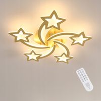 ŚCIEMNIALNA LAMPA SUFITOWA LED ZYRANDOL ZŁOTA NOWOCZESNA SALONU+PILOT 36W