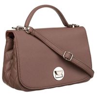 torebka damska na ramię dwukomorowa z kieszeniami w kolorze dusty pink