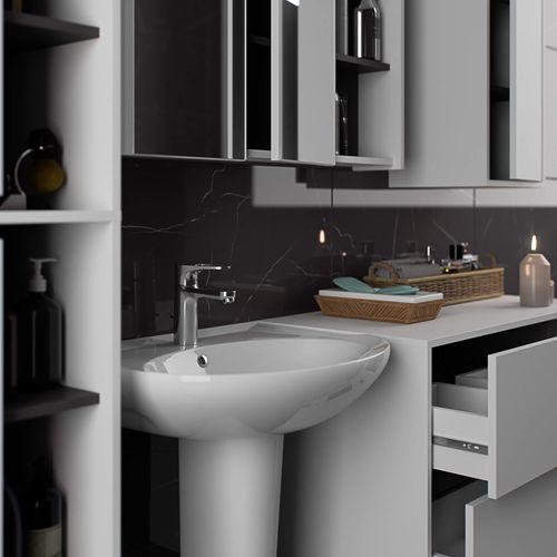 SZAFKA ŁAZIENKOWA POD UMYWALKĘ VAMI W90 2SZ 2P PK BIAŁA / GRAFIT SZARY na Arena.pl