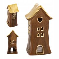 DOMEK 16x8 CM NA TEALIGHT LAMPION CERAMICZNY ŚWIĄTECZNY PREZENT NA ŚWIĘTA