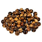 DREWNIANE koraliki kula 8mm ok. 50szt. brąz
