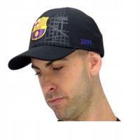 Czapka z daszkiem Czarna Męska 54-60 cm Bejsbolówka FC Barcelona