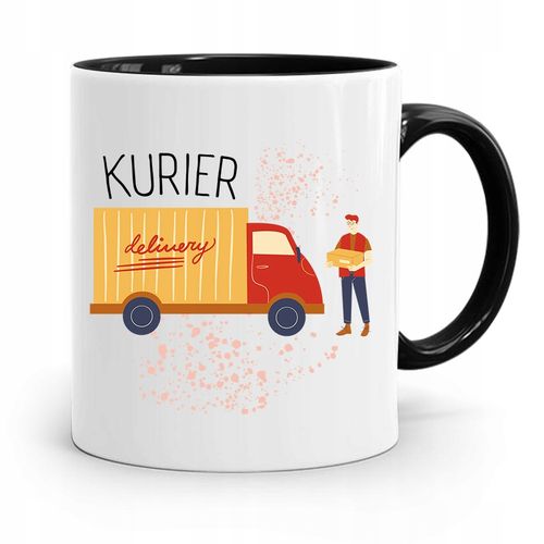 Kubek Czarny Dla Kuriera Najlepszy Kurier Prezent Z Nadrukiem Ze Zdjęciem na Arena.pl