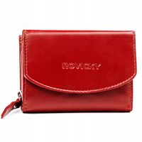 Rovicky skórzany portfel damski klasyczny + brelok zestaw prezent