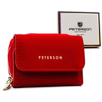 stylowy portfel damski z gładkiej skóry ekologicznej - peterson