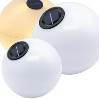 Lampion solarny kula zestaw 38cm 28cm 3 diody ciepły biały