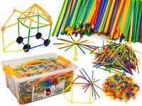 Słomki Konstrukcyjne, Klocki, Patyczki ok. 1200 Sztuk Kuferek