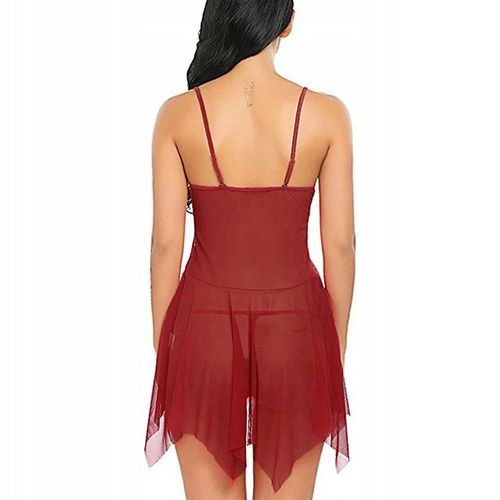 SEKSOWNA KOSZULKA NOCNA DAMSKA KORONKOWA PIŻAMA KORONKA STRINGI WALENTYNKI na Arena.pl