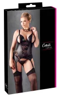 cottelli curves koszulka z koronką i rozcięciem na miseczkach xl czarna