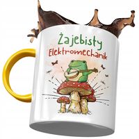 Kubek Żółty Dla Elektromechanika Żajebisty Kubek Z Nadrukiem Ze Zdjęciem