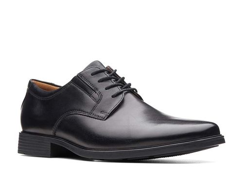 Clarks Półbuty męskie - Tilden Plain - rozmiar 40 - czarne skóra naturalna na Arena.pl