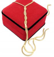 NASZYJNIK ZŁOTY DŁUGA ŻMIJKA TWIST STAL CHIRURGICZNA 316 L KRAWATKA