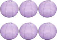 Lampiony papierowe okrągłe fioletowe 40cm zestaw 6 szt dekoracyjne ozdobne