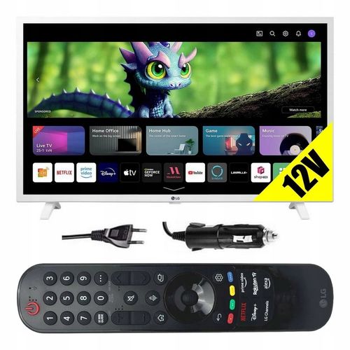 BIAŁY TELEWIZOR LG SMART TV WiFi BT webOS LED FHD 32'' Netflix YouTube 12V na Arena.pl