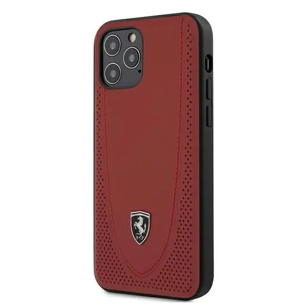 Etui Ferrari Off Track Perforated na iPhone 12 / iPhone 12 Pro - czerwone zdjęcie 1
