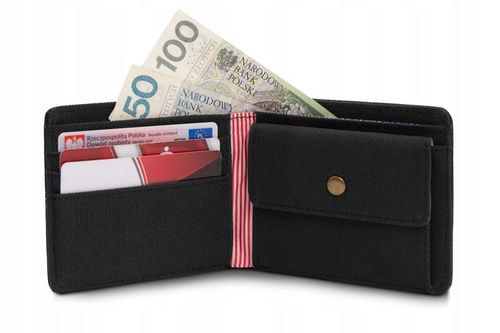 Portfel Męski Parciany STRONG Mały i Pojemny CZARNY Pako Jeans na Arena.pl