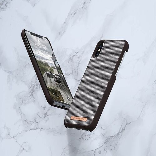 Materiałowe etui iPhone Xs Max (Dark Brown) na Arena.pl
