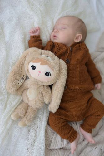 Metoo karmelowo beżowy króliczek 30cm - z imieniem dla dziecka na Arena.pl