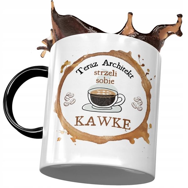 Kubek Czarny Architekta Teraz Strzeli Sobie Kawkę Z Nadrukiem Ze Zdjęciem zdjęcie 1