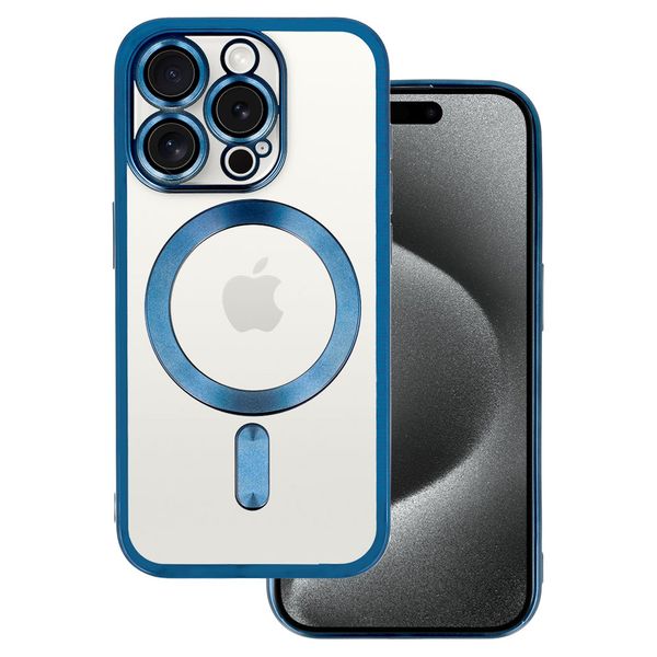 Metallic Magsafe Case do Iphone 15 Plus Niebieski zdjęcie 1