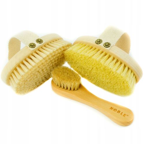 Szczotka naturalna z konia do masażu na sucho twarzy dekoltu biustu na Arena.pl