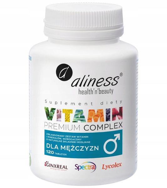 Aliness Premium Vitamin Complex 23 WITAMINY I MINERAŁY DLA MĘŻCZYZN 120t zdjęcie 4